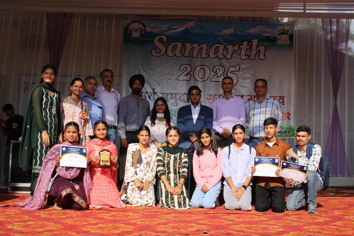 DdmaKangra's tweet photo. 📷 Honouring Excellence in Disaster Relief and Risk Reduction
📷 District-Level “SMARTH Mela 2025” Held at Govt. Degree College, Matour, Kangra https://t.co/MvDPrJ7HzB