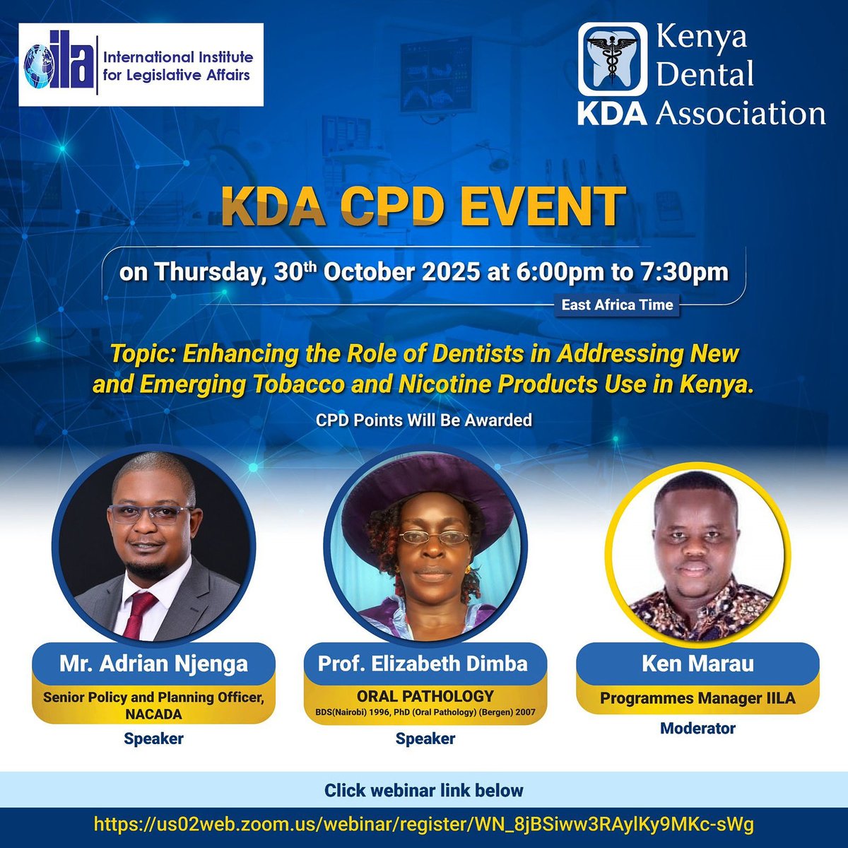 kenyadental's tweet image. Join us for this Scintillating CPD event next week!
us02web.zoom.us/webinar/regist…
#dentistry #healthcare #ContinuousLearning