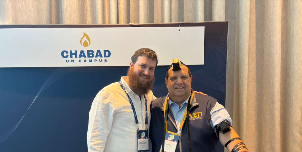 It was an honor to wrap Tefillin with  Executive Director Emeritus of <a href="/AEPi/">Alpha Epsilon Pi IHQ</a> &amp; member of the Chabad on Campus International Advisory Board Andy Borans at the Chabad on Campus International table at this year's <a href="/JNFUSA/">Jewish National Fund-USA</a> Global Conference.

We are grateful for our continued