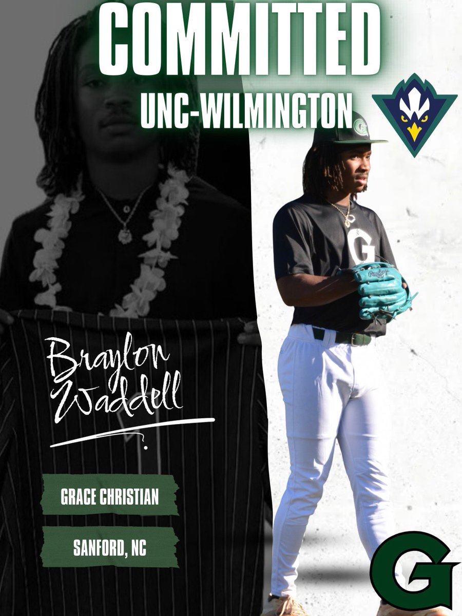 Congratulations to Braylon Waddell on his commitment (in September) to <a href="/UNCWBaseball/">UNCW Baseball</a>. #theGboys
