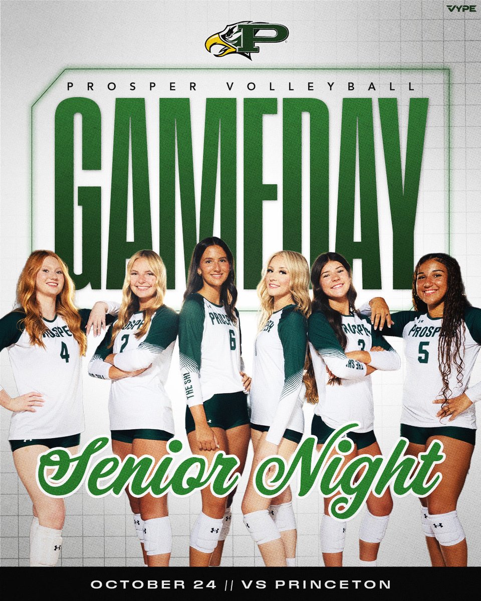 prospervb's tweet image. It’s Senior Night in the Arena! 💚🦅🏐
🚨Reception - Immediately following Varsity VB Match
⏰ 6:30 PM
📍PHS Arena
Come support your Eagles and honor our 6 seniors as they take on Princeton in the final home match of the season!
💚 #GoEagles #PVB #SeniorNight #FaithintheFight