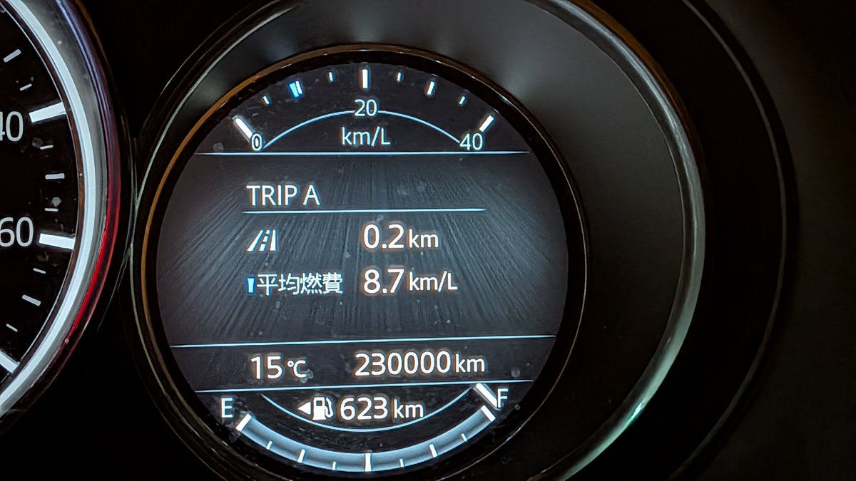 BlueBossa45's tweet image. ディーゼルターボチャージャー交換のため2週間前に整備工場に入り、今週無事に我が家へ戻ってきました。BOSSAのアテンザ復活です。メーターが230,000kmになったので停車して撮影✨給油直後なので燃費悪くみえますが、このあと燃費18.0に。何とかあと2年乗り続けたいのです🥰
#ATENZA