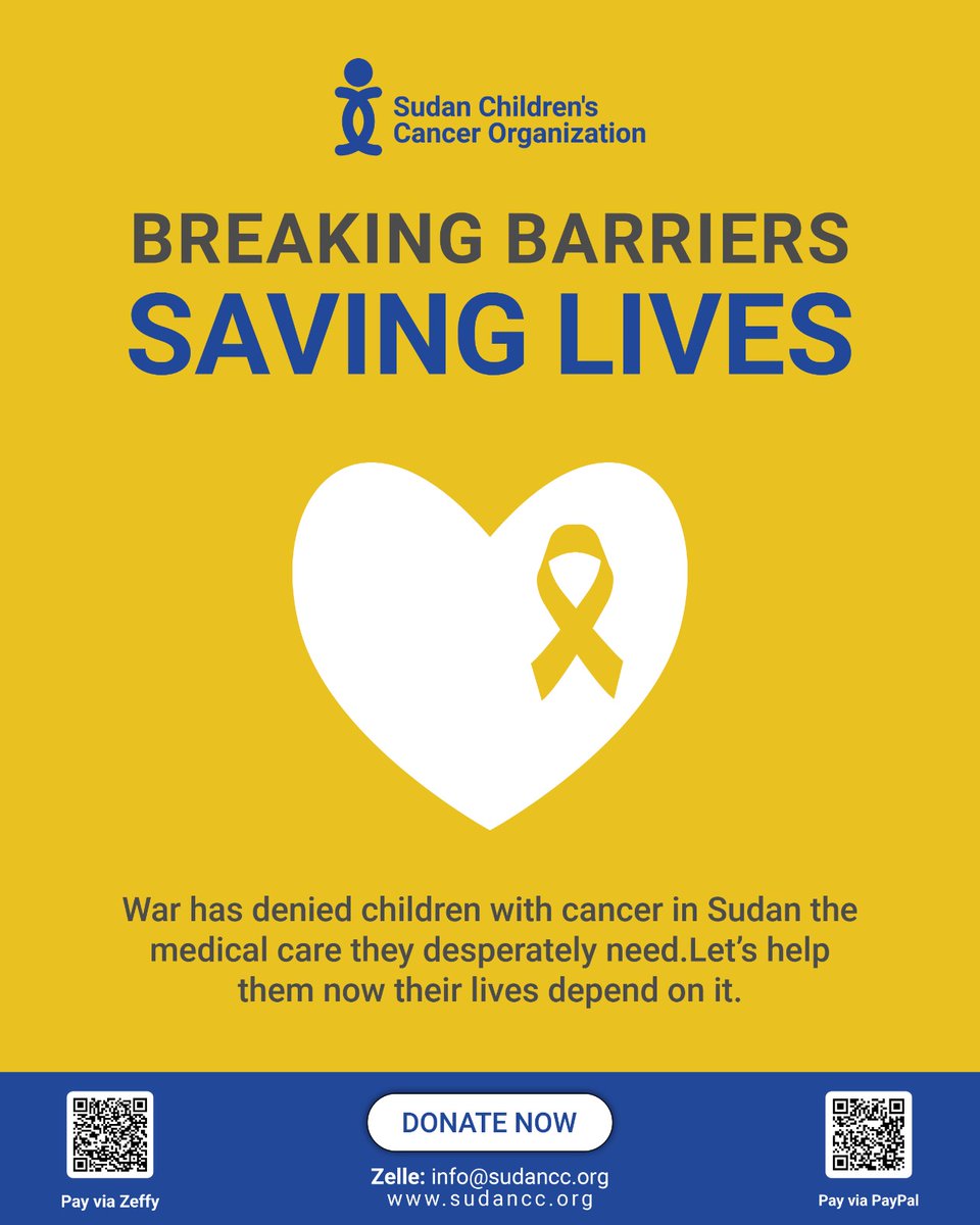 sccosudan's tweet photo. War is taking away cancer care from Sudan’s children.
Let’s give them the help and hope they need to survive.
#scco #savesudanschildren #healthcareincrisis #cancerinSudan #childrenwithcancer https://t.co/EjUZfk3icX