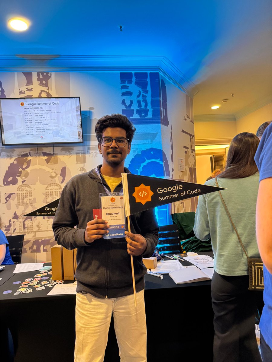 djangoproject's tweet image. Thank you @devilsautumn for representing our project at the #GSoC Mentor Summit! 2025 is our 20th year taking part in Google Summer of Code, this program has a tremendous impact on #Django and our community 💚