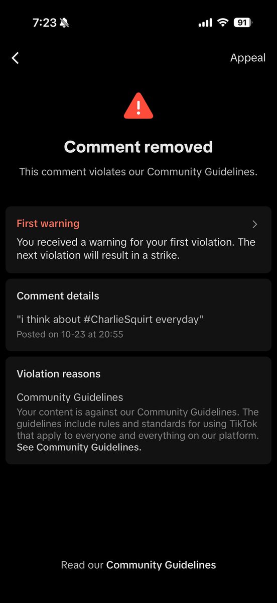 AMAGUNIYOON's tweet photo. got a warning on my tt account for this comment #BringBackFreeSpeech https://t.co/DjJhigNS96