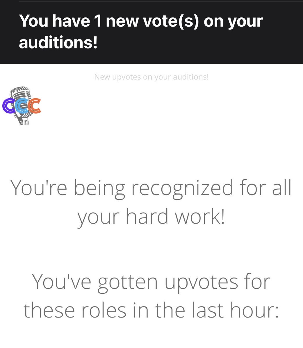 HeathMillerVA's tweet photo. Nice! More upvotes on a recent audition ๐๏ธ @CastingCallClub #vo #va #actorslife #voiceoverlife https://t.co/xy7bvHFFW8