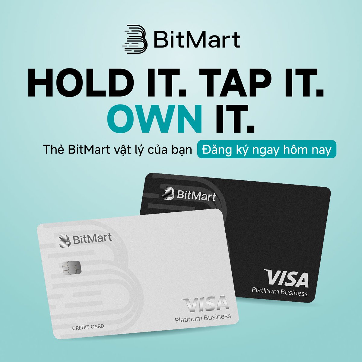 BitMart_VN's tweet image. 💳 Hold It. Tap It. Own It.
Hãy là người đầu tiên sở hữu tương lai của thanh toán tiền điện tử.
Đăng ký ngay hôm nay và mở khóa trải nghiệm chi tiêu hàng ngày liền mạch.
Thẻ vật lý #BitMart của bạn - đăng ký ngay👉 bitmart.com/bitmart-card

#BitMartCard