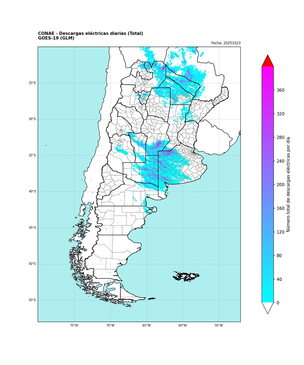 Huella de las tormentas de ayer 23/10/2025 con afectaciones varias.
Fuente: geocatalogos.conae.gov.ar/geonetwork/srv…