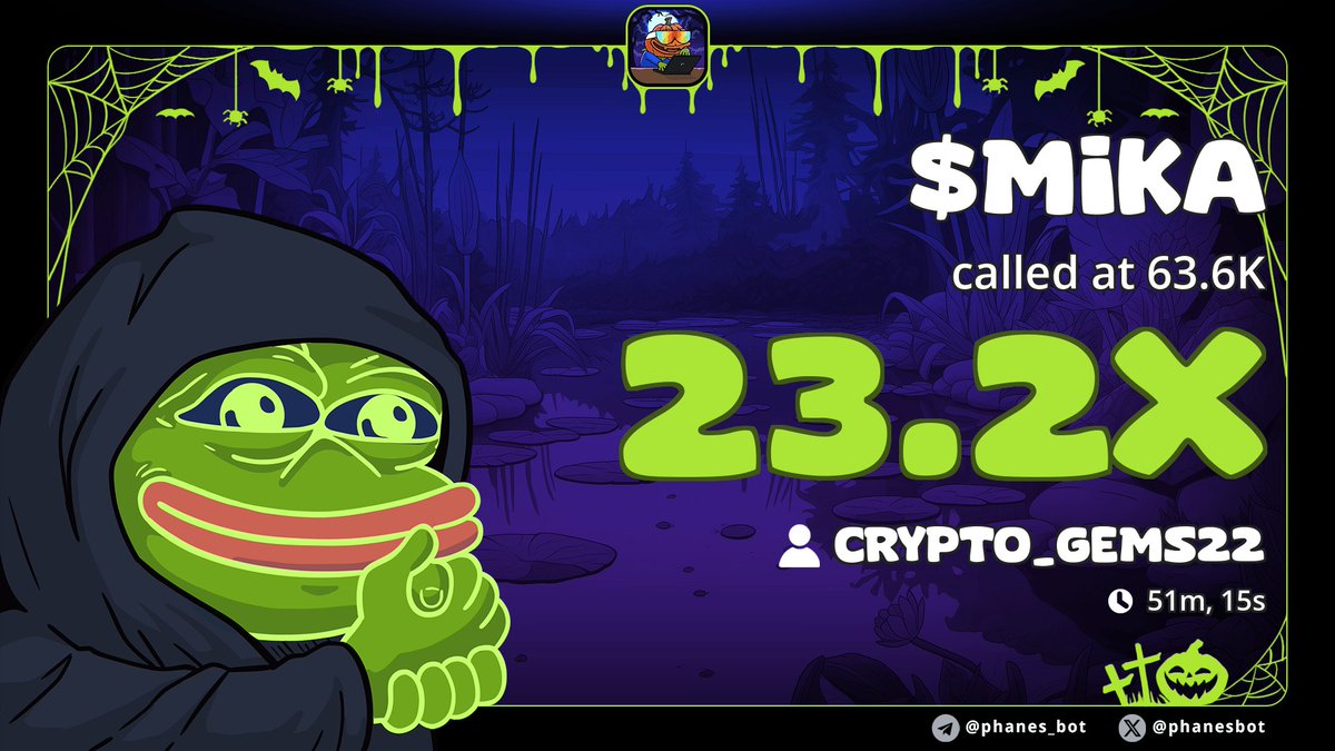 23.2x pump from my call on $MIKA
TG frens eating 🥣 good always 🤑 🤑

0x444489f1DED1f000E5B4cD53c16c26F13d1b325D