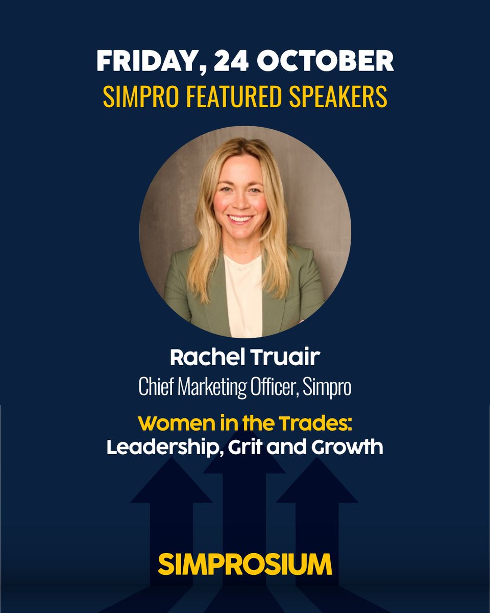 simprosoftware's tweet image. ✨ Ready to be inspired?

 Join us at 1:00 PM for Women in the Trades at #Simprosium2025!

 These powerhouse leaders are redefining success in the trades. 💪

#Simpro #WomenInTheTrades #TradesLeadership
