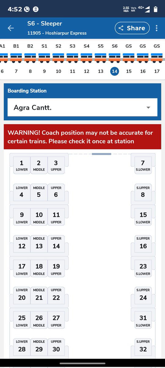 _Rajan_kashyap_'s tweet image. 📢 My father has a confirmed booking in Train No. 11905, Coach S7. But the app &amp;amp; other platforms are only showing Coach S6. Kindly assist with this discrepancy. 🙏 #RailwayHelp #Train11905
@AshwiniVaishnaw @RailMadad @RailMinIndia