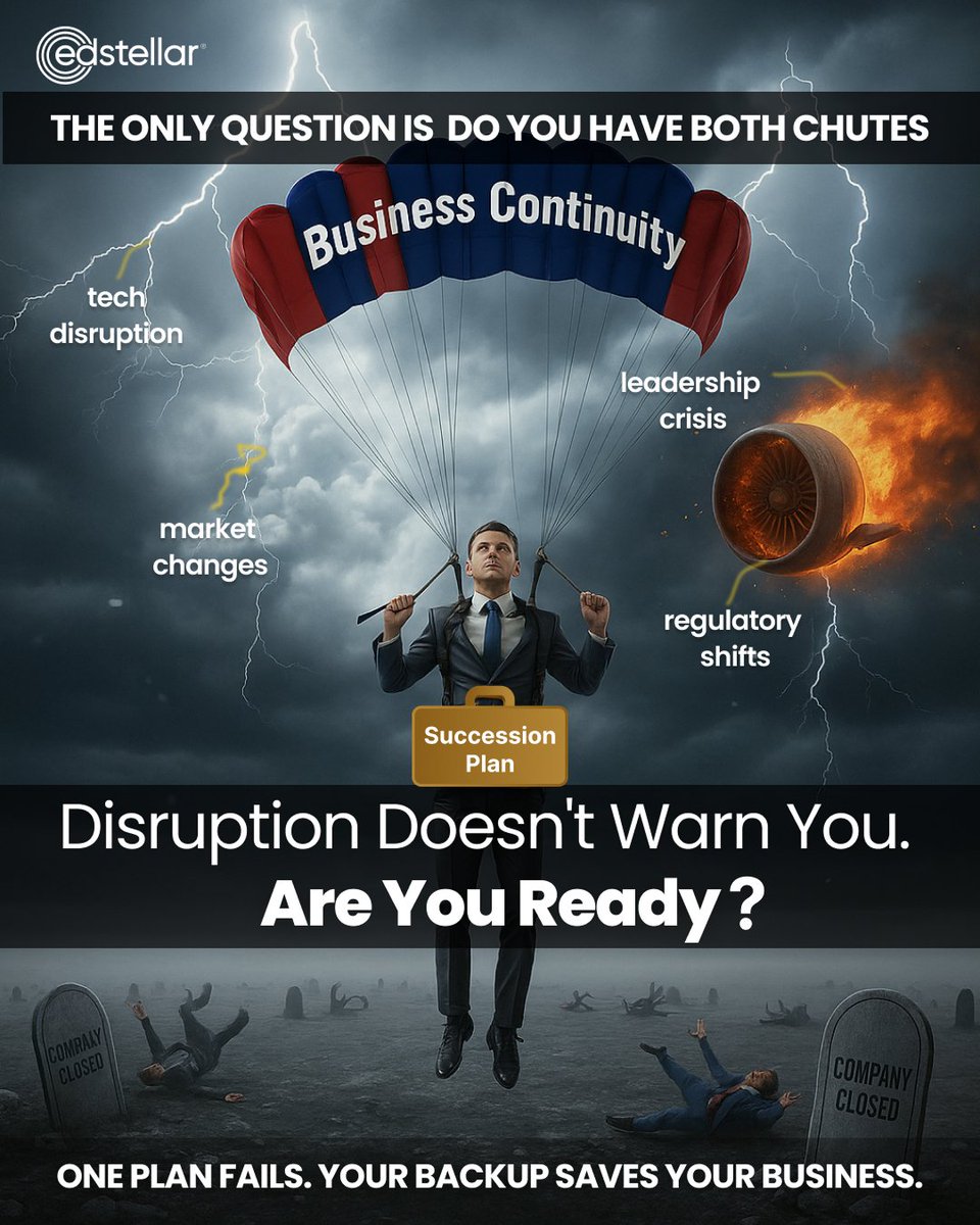 edstellarglobal's tweet image. The question isn&apos;t IF disruption hits.
It&apos;s whether you&apos;ll survive it. 🪂

One fails → Your backup saves everything.

Are you ready?  edstellar.com/blog/business-…

#Edstellar #success #Growth #BusinessContinuity