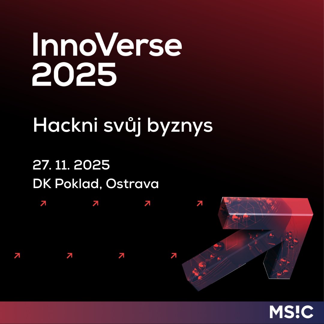 Hack your business!

It doesn't matter if you're company with millions in turnover, launching a startup, or creating innovations in a laboratory. 

You don't have to find the path to success on your own. 💪

📅 Nov. 27 2025 
📍 Tickets innoverse.cz <a href="/MSIC_cz/">Moravskoslezské inovační centrum</a>