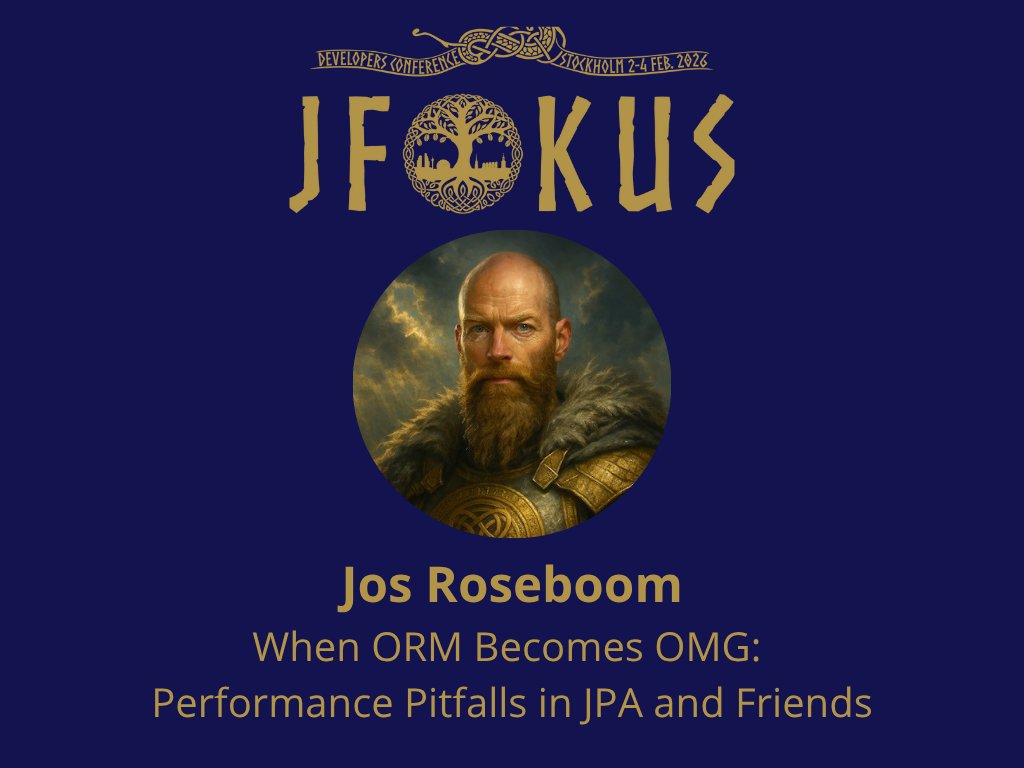 Jfokus's tweet image. 🐢 When ORM Becomes OMG: Performance Pitfalls in JPA and Friends with @JosRoseboom .
Tame the ORM beast before it awakens the gods of latency ⚡
👉 jfokus.se
#Jfokus #DeveloperConference #Java #JPA #ORM #Performance #Database
