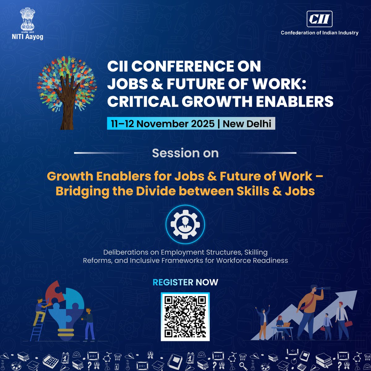 Session on Bridging Skills-Jobs Divide at CII Conference on Jobs &amp; Future of Work: Critical Growth Enablers (11–12 Nov 2025, New Delhi).
🔹 Strengthening industry–academia linkages
🔹 Skilling reforms
🔹 Building inclusive, future-ready workforce
#CII #Skilling #FutureofJobs