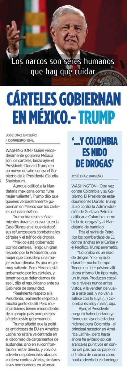 Melissa_Bely's tweet photo. ¡Zas!

La científica se va a enojar.

Si algo le duele es que le digan a la verdad. 

¡ Trump tiene razón !

Los narcos gobiernan en México. 

Hasta tienen su propio partido político.

Se llama MORENA.

🤷🏼 https://t.co/vJMWWnnvSP