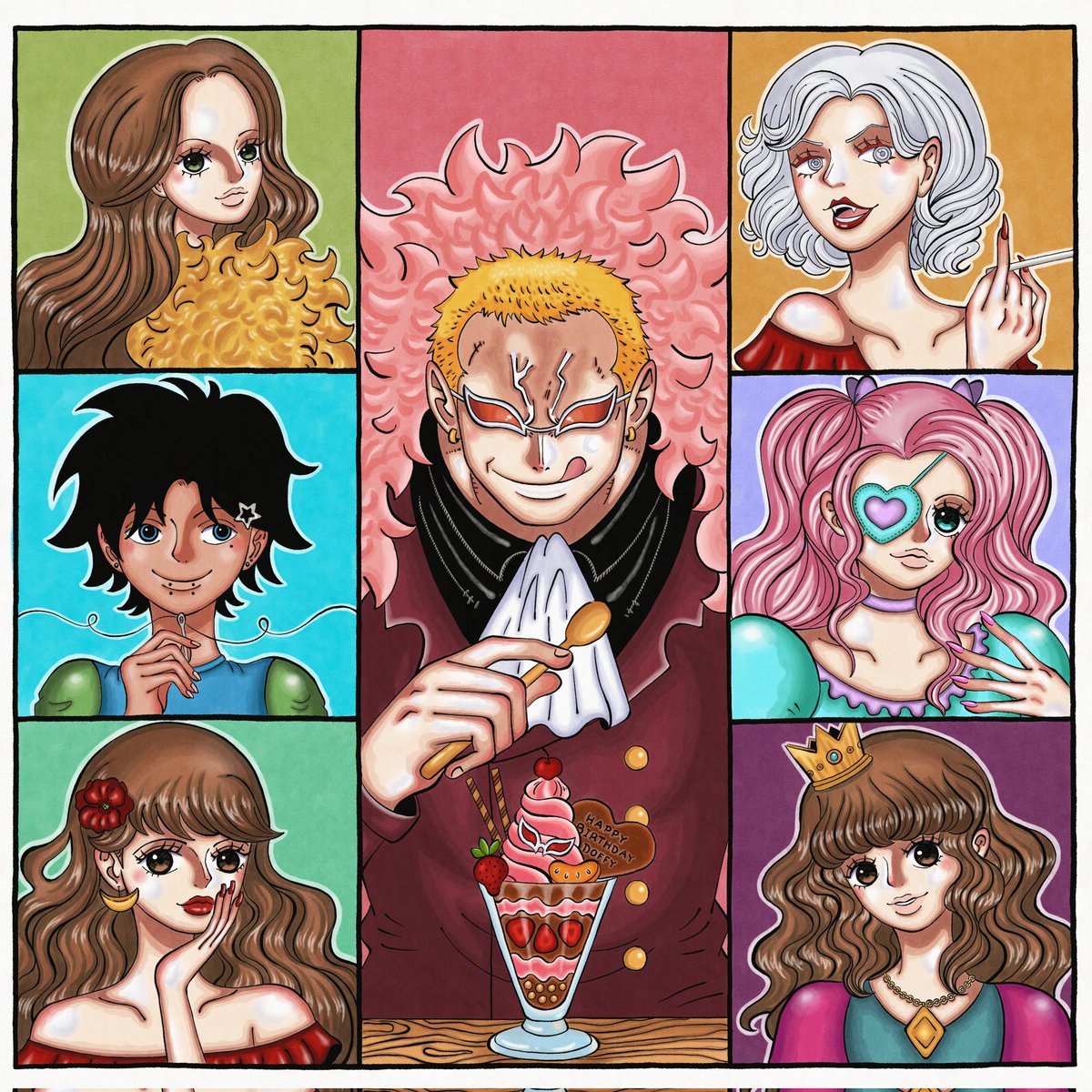 redxpoppy's tweet photo. Happy (belated) birthday to our favourite birdman 🦩💖!! To celebrate, I wanted to draw some of my favourite flamingo club ocs / yumes / sonas! 
Catalina- @cry_angst
Lottie- @ilyrayleigh
Poppy- me 
Roja- @iddvartx
Amai- @/duckie.delights (ig)
Sarita- @SaraCrossing02 https://t.co/UeqR6RHrcZ
