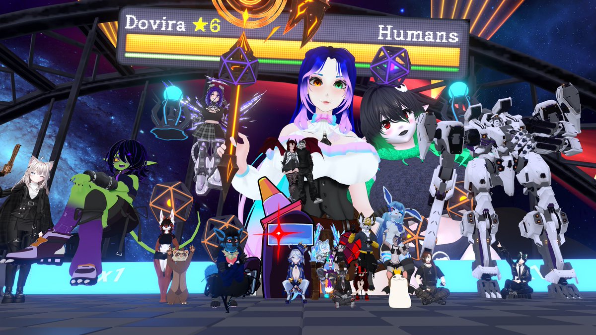 CpuAzazel's tweet image. Had a fun time with @SanusSangria and @DoviraBlooshims on their #VRChat stream! Was a bit of lag and crashing but otherwise fun!
#vrc #VRC #giantess #Scuties #Blooshims