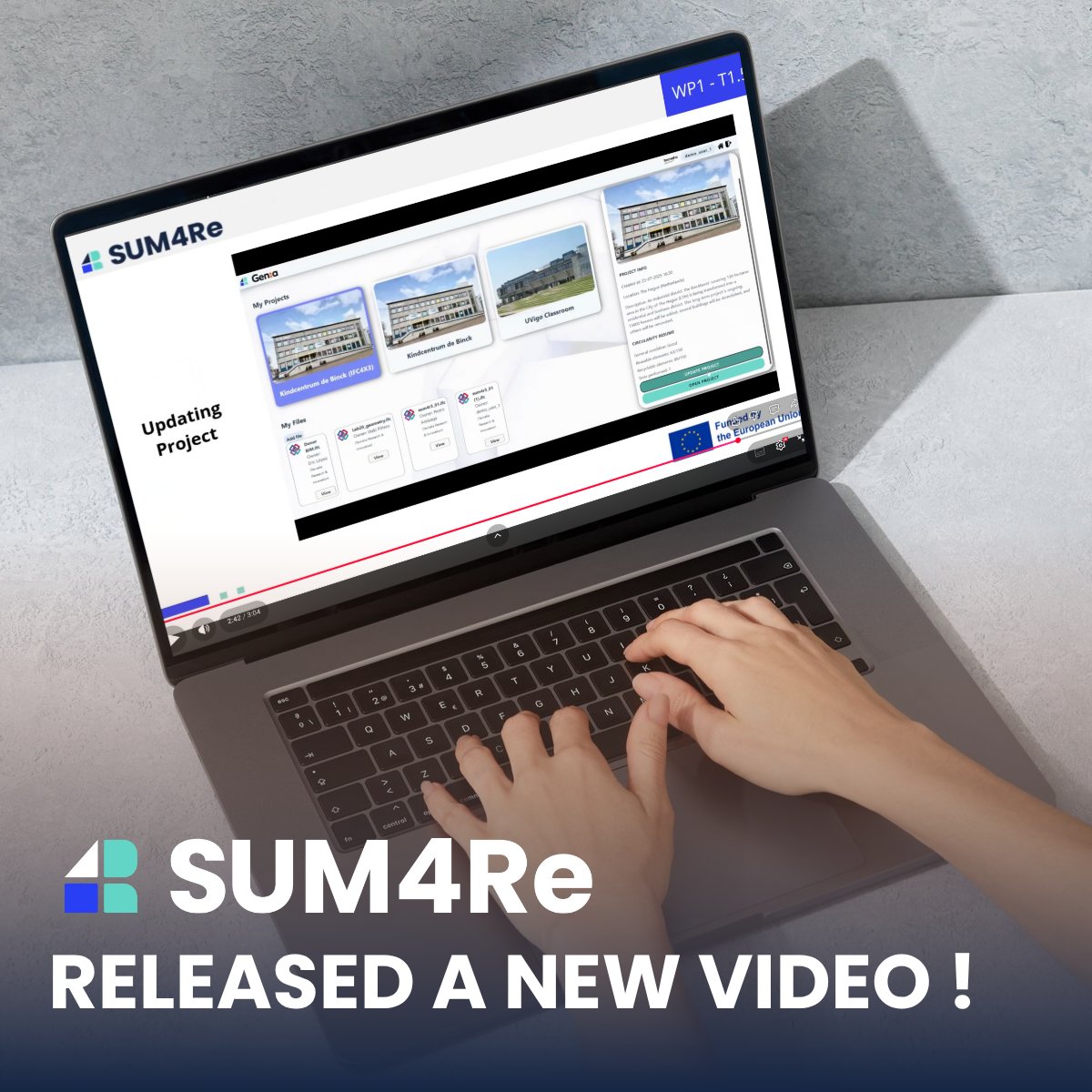 🎬 A new video is out !
Discover how the #SUM4Re project is transforming construction through #urbanmining and circular solutions. 
See how materials are recovered and reused to build a more sustainable future 🔨

👉 Watch now : lnkd.in/eY22aA8R
#SustainableConstruction