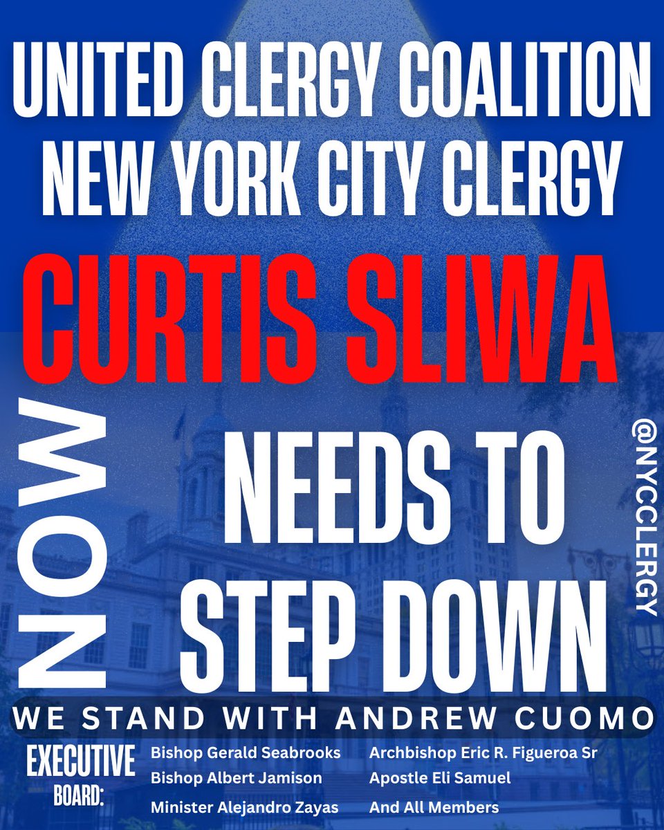 nycclergy's tweet photo. United Clergy Coalition and New York City Clergy are calling on Curtis Sliwa to do the right thing and step down immediately. https://t.co/OWYKPykgJZ