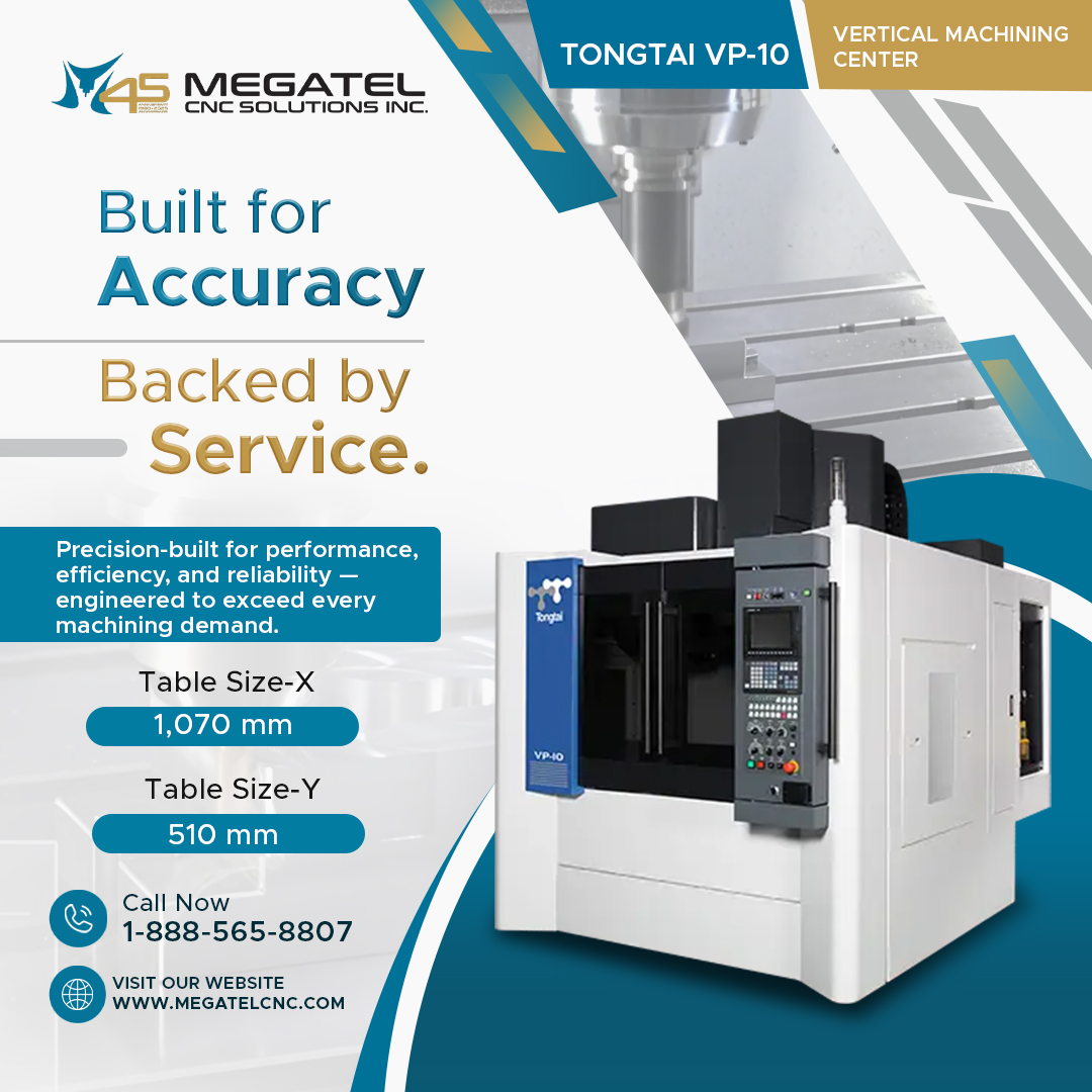 megatel_CNC's tweet image. 𝐁𝐮𝐢𝐥𝐭 𝐟𝐨𝐫 𝐀𝐜𝐜𝐮𝐫𝐚𝐜𝐲. 𝐁𝐚𝐜𝐤𝐞𝐝 𝐛𝐲 𝐒𝐞𝐫𝐯𝐢𝐜𝐞.
Let’s talk about productivity that never compromises on quality.
📞 𝐂𝐚𝐥𝐥: 1-888-565-8807 or 𝐕𝐢𝐬𝐢𝐭: 👉 megatelcnc.com

#MegatelCNC #PrecisionMachining #CNCsolutions #TongtaiVP10 #Metalworking