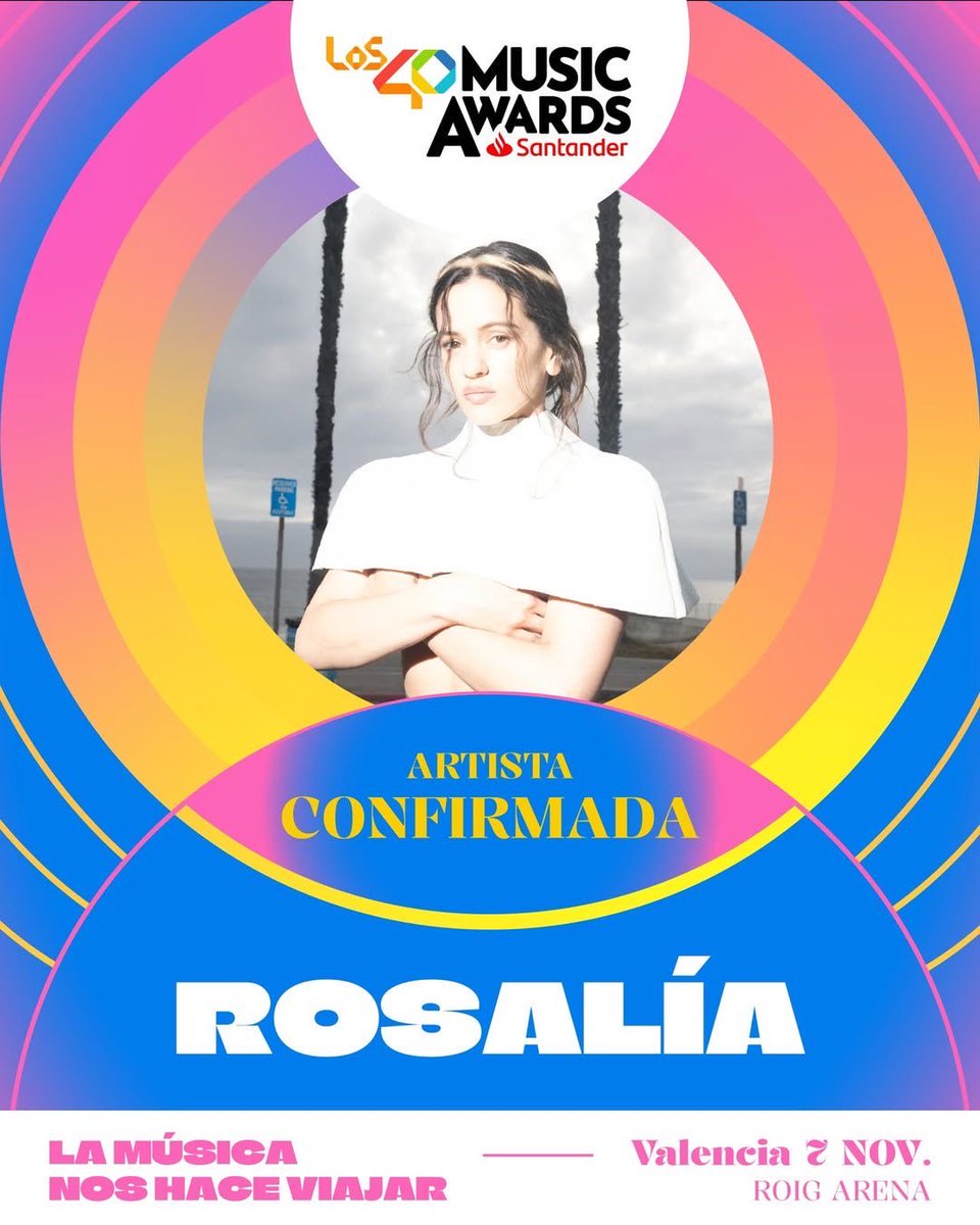 🚨 ROSALÍA é confirmada no “LOS40 Music Awards”, que acontece no dia 7 de novembro.