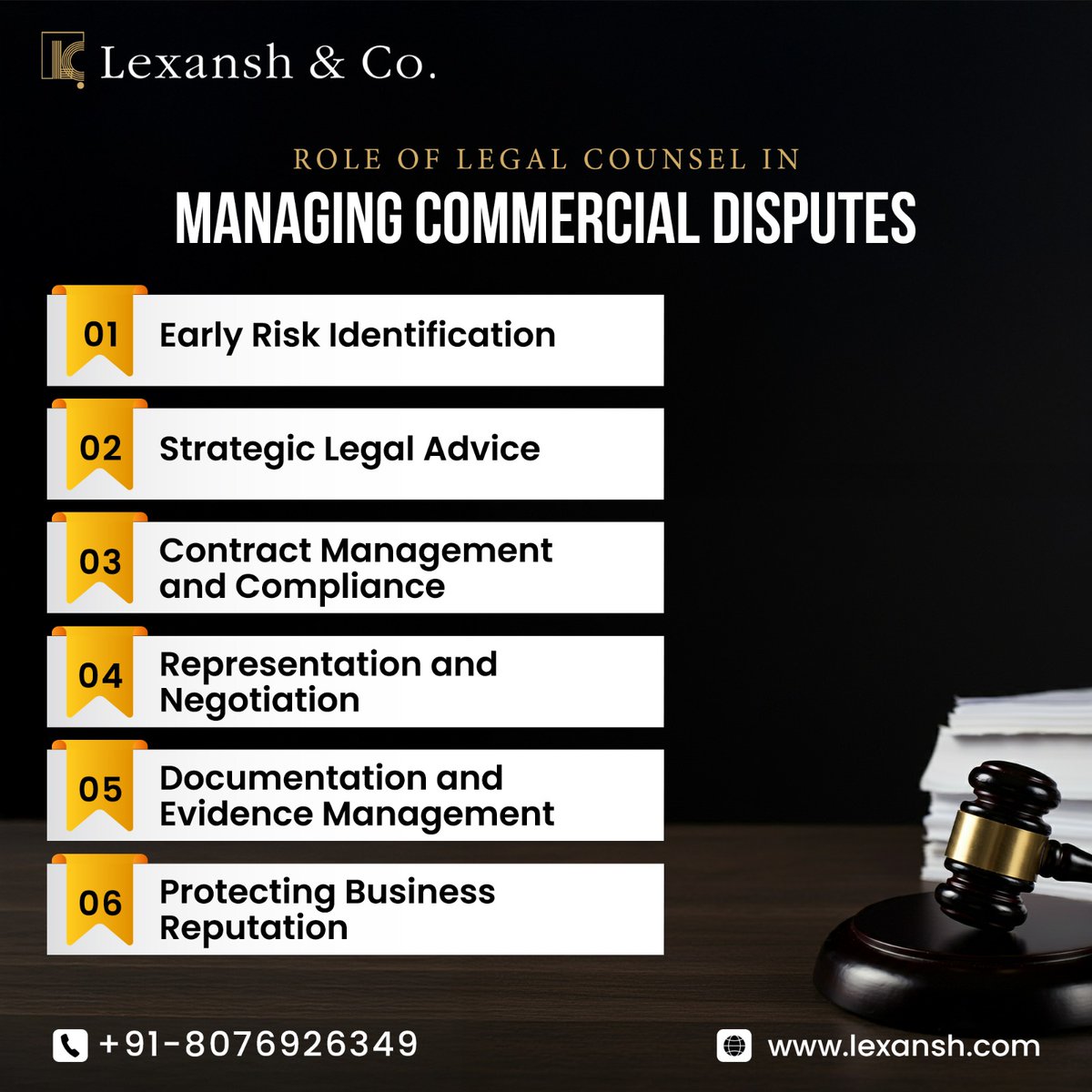 LexanshandCo's tweet photo. Small disputes can turn big. The right legal guidance prevents that. ⚖️ #CommercialDisputes 

📞 +91 80769 26349 | 🌐 https://t.co/bsBTSGrTCh
.
.
.
#LexanshAndCo #CorporateLaw #BusinessLaw #CommercialDisputes #DisputeResolution #LegalAdvisory #CorporateAdvisory #LawFirm https://t.co/Y8QEM7X5P6