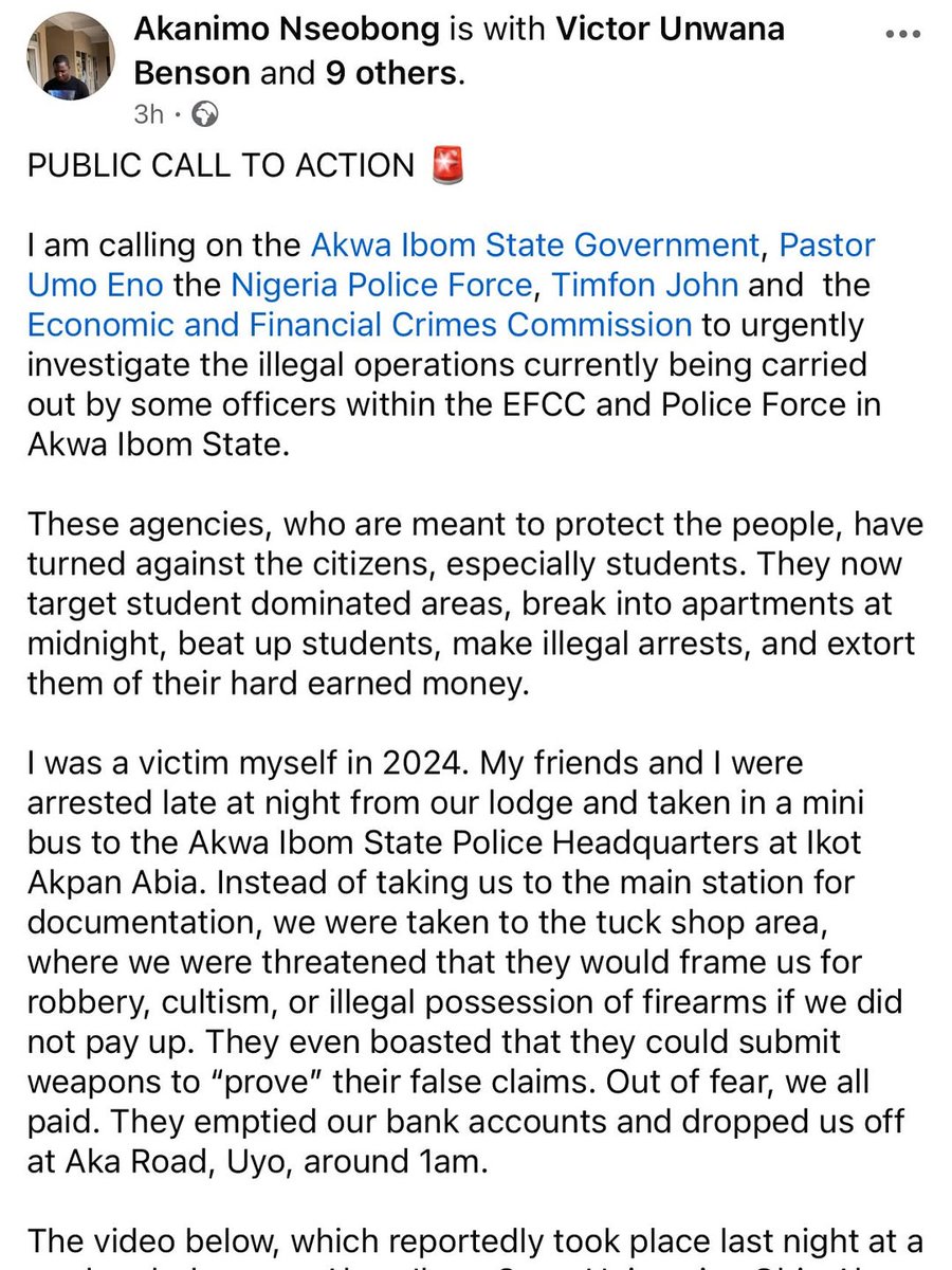 the_gistarena's tweet image. A man raises alarm after EFCC operatives were seen allegedly be@ting suspected internet fr@udsters arrested around Akwa Ibom State University (AKSU), Uyo.
Do you think this is the right way to handle suspects?
Follow @the_gistarena to stay up-to-date
#EFCC #aksu #uyo