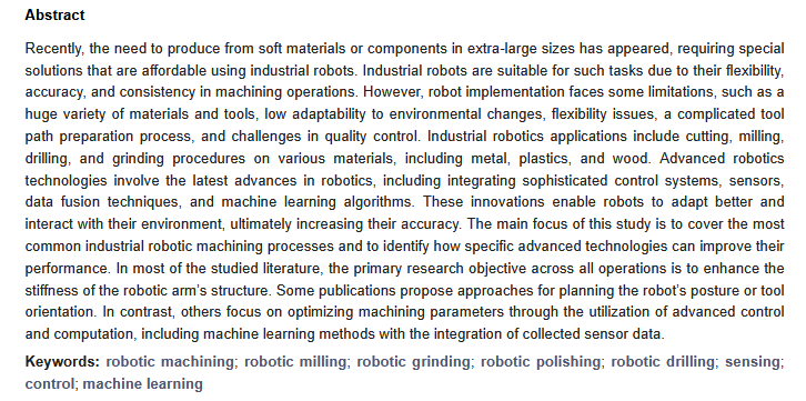 RoboticsMDPI's tweet image. #HighlyCitedPaper
📖 Industrial Robots in Mechanical Machining: Perspectives and Limitations
✍  By Mantas Makulavičius, Sigitas Petkevičius, Justė Rožėnė, etc.
🏘️From Vilnius Gediminas Technical University
👉mdpi.com/2218-6581/12/6…
#Robotics #roboticmachining