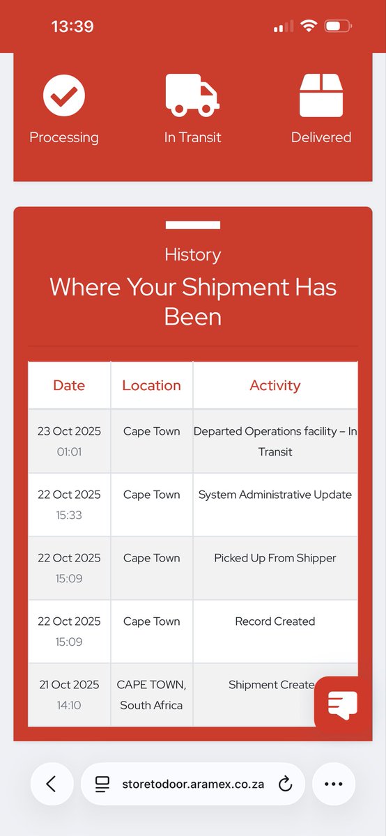 takadee's tweet photo. @AramexSA your store-to-door is a scam
My parcel still hasn’t reached #Durban since Tuesday. 
Cc @PicknPay maybe you need a new partner https://t.co/DEiuBVByIR
