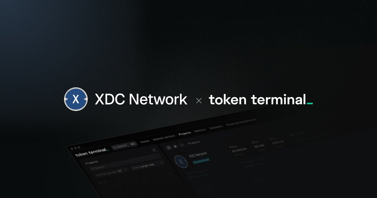 XDC Network와 Token Terminal 파트너십 대시보드 시각화