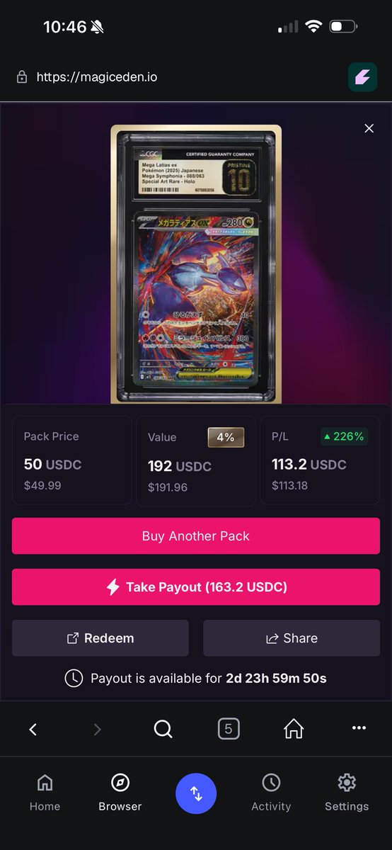 Angry_ETH's tweet image. This is getting addictive now. Happy to finally be able to collect cards using crypto @MagicEden