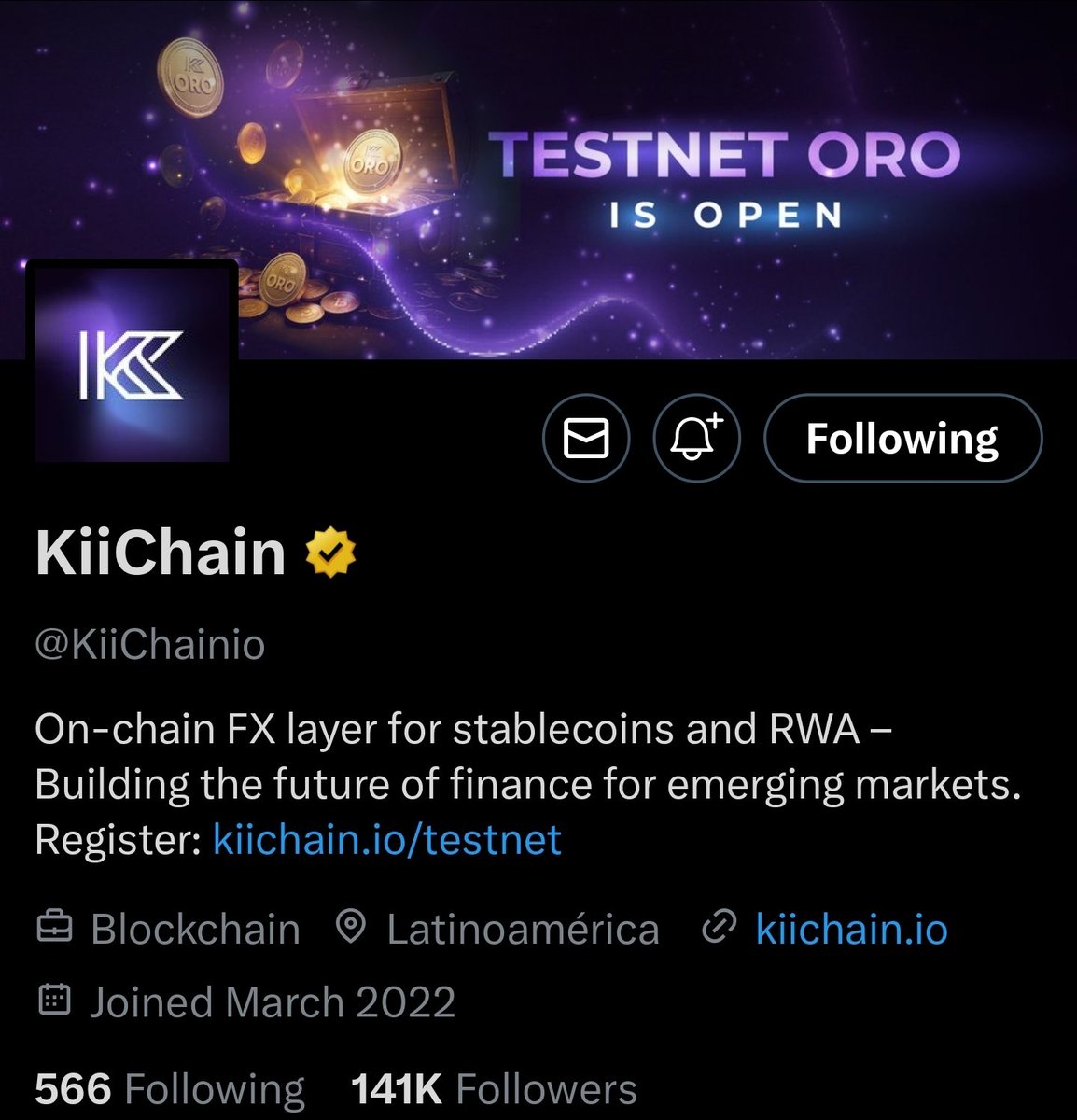 New Alpha 🏆

>  Name : <a href="/KiiChainio/">KiiChain</a> 
>  Supply : 888 
>  Mint price : Free mint 

About <a href="/KiiChainio/">KiiChain</a> ?

✧ Token launch confirmed ( $KII )
✧ Tesnet live &amp; have airdrop  🔥
✧ The first onchain FX layer for stablecoins and RWA  Building the future of finance for emerging markets