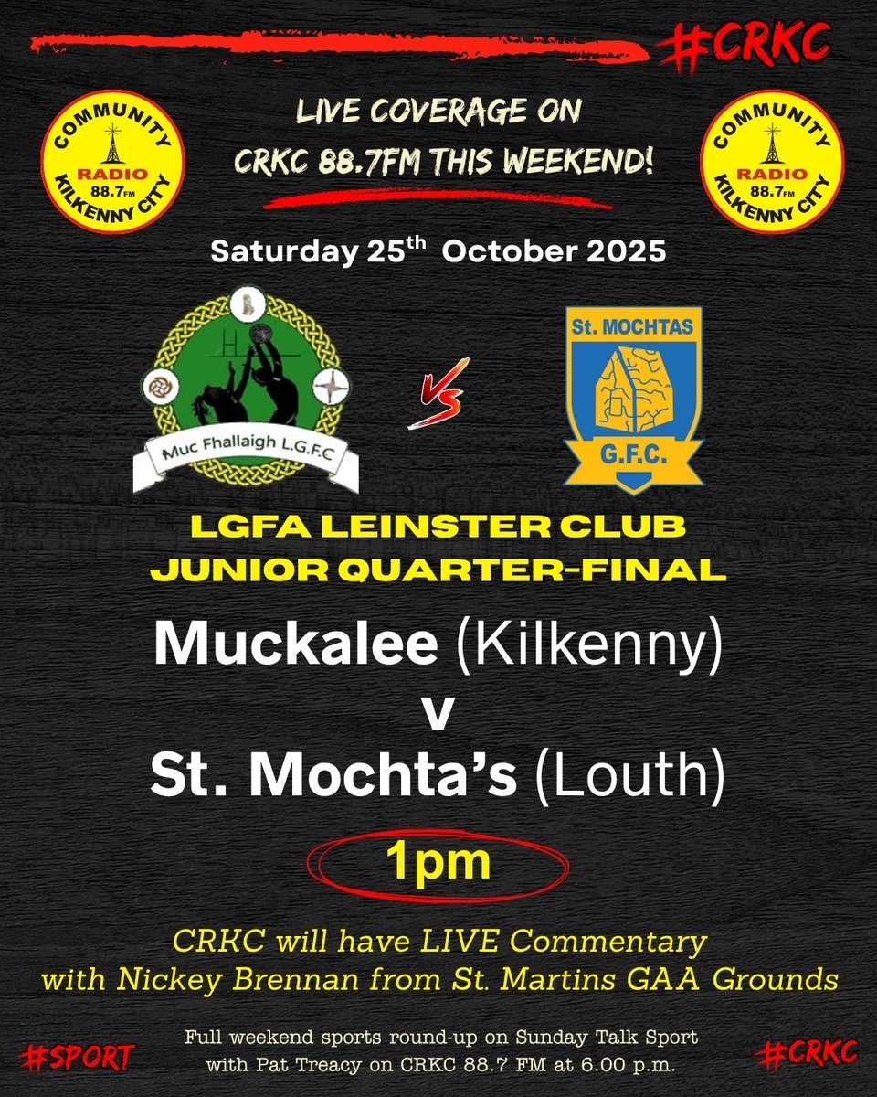 CRKC 88.7FM (@crkc1) on Twitter photo LGFA Live Commentary from Muckalee from the CRKC Sports Team on this Sat. 25.10 on 88.7 FM, crkc.ie or the Radio Garden App <a href="/CRKC1/">CRKC 88.7FM</a> <a href="/crkcsport/">CRKC Sport 📻</a> <a href="/treacy_pat/">KCR Sport</a> <a href="/nickeybrennan/">Nickey Brennan</a> <a href="/liam_kor/">Liam Kelly O’Rourke</a> <a href="/CiaranNeary/">Ciaran Neary</a> <a href="/CiarnMuldowney/">Ciarán Muldowney</a> <a href="/ButlersHurleys/">Butlers Hurleys</a> LGFA Live Commentary from Muckalee from the CRKC Sports Team on this Sat. 25.10 on 88.7 FM, crkc.ie or the Radio Garden App <a href="/CRKC1/">CRKC 88.7FM</a> <a href="/crkcsport/">CRKC Sport 📻</a> <a href="/treacy_pat/">KCR Sport</a> <a href="/nickeybrennan/">Nickey Brennan</a> <a href="/liam_kor/">Liam Kelly O’Rourke</a> <a href="/CiaranNeary/">Ciaran Neary</a> <a href="/CiarnMuldowney/">Ciarán Muldowney</a> <a href="/ButlersHurleys/">Butlers Hurleys</a>