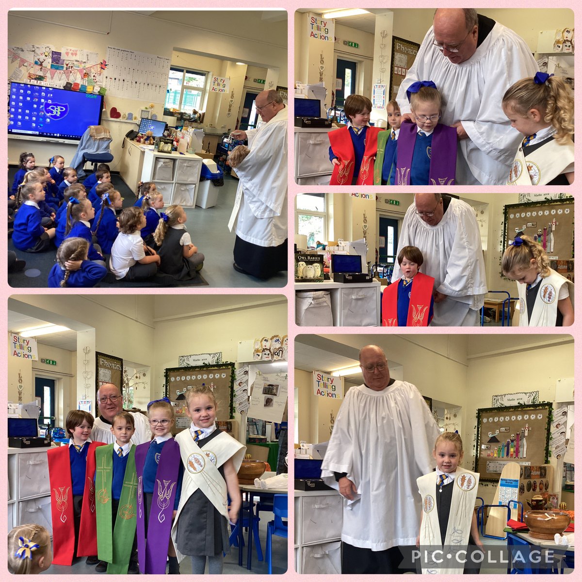 ReceptionSTP's tweet image. We had a lovely visit from Reverend Stott who joined us in class this morning to teach the children all about his special job. #REatSTP
