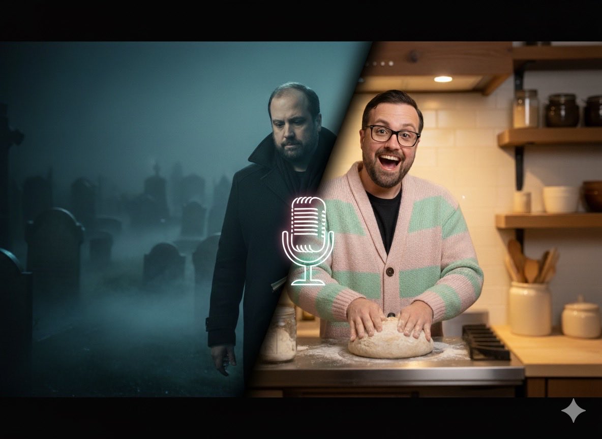 BeardedBitchPod's tweet photo. Max is busy baking (and maybe sexting via sourdough starters). Daniel is deep in cemetery wanderlust.
All while we’re trying to eulogize Diane Keaton in style.
Catch their latest shenanigans on Ep. 140: https://t.co/krFvYlxAeD 🎙️ #podcast #queervoice https://t.co/ywdtlefp3m