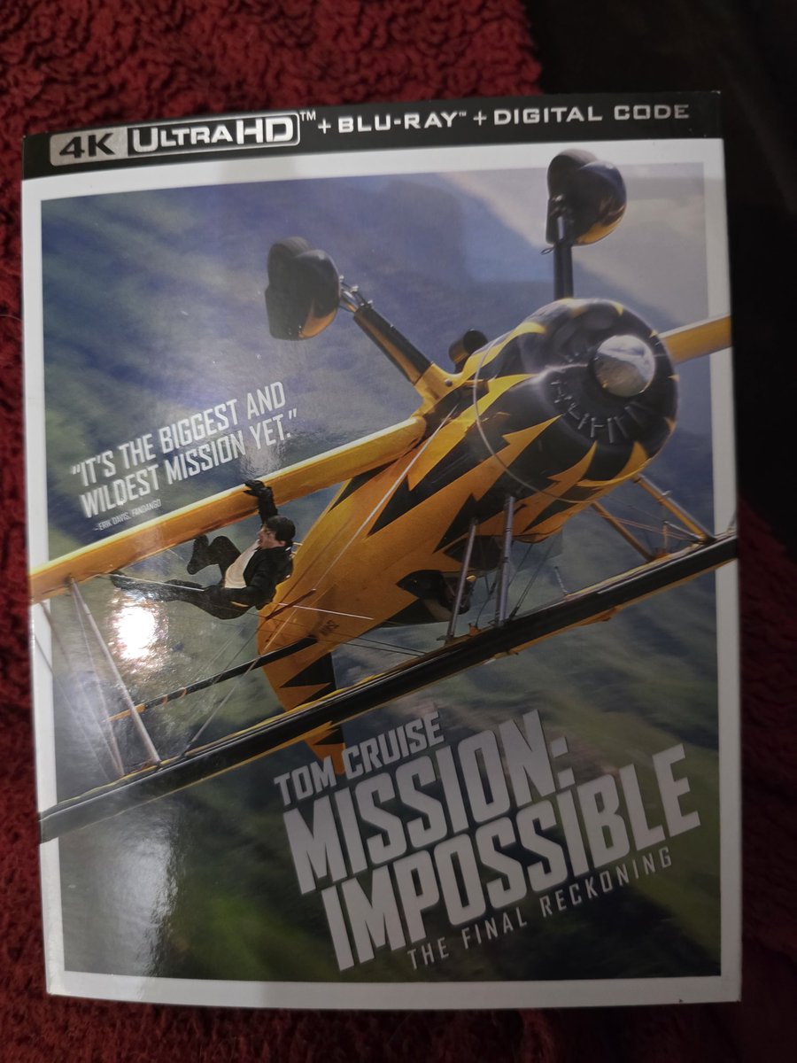 Mission Impossible 4K 

Digital code giveaway. Follow and comment a number (1-30) under this post...

Rules: If 2 or more people pick the same number, I do a draw off. The number drawing is on  (10/24/25) Good luck.
