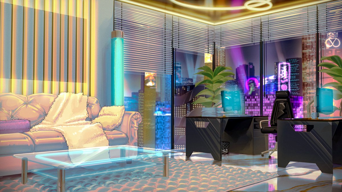 Character design and stream background for <a href="/TheeSunnyVT/">Sunny | Cybernetic Corpo Vtuber💛</a> 
Thank you! ☀️💙💛
x.com/TheeSunnyVT/st…