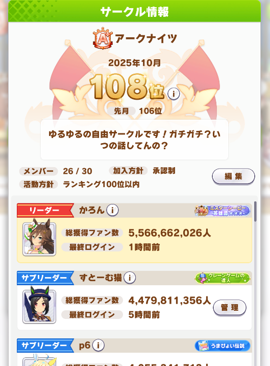 ta_karon's tweet photo. 【アークナイツ本隊：11月期メンバー募集】 
アークナイツグループは6つの姉妹サークルで構成され、共通のディスコ鯖で交流、情報交換を行っています。    

本隊のサークルカラーは「自由」の一言！ 
来る新シナリオ、LOH！チャンミ！対人大会！やりたいように遊んでいきましょう(๑•̀ㅂ•́)و✧

因子周回をガチっている方が多いので、チャンミ、LOHに向けてどうしたらいいか悩んでいる方はぜひお気軽に！！
また、頑張られている方は結果問わずファン数ノルマ不問の方針としております。

興味の有る方、ご質問のある方は
@ta_karon 
までご連絡を！！ 

一緒に♨旅行と洒落込んじゃいましょう

 #ウマ娘 #ウマ娘サークルメンバー募集
