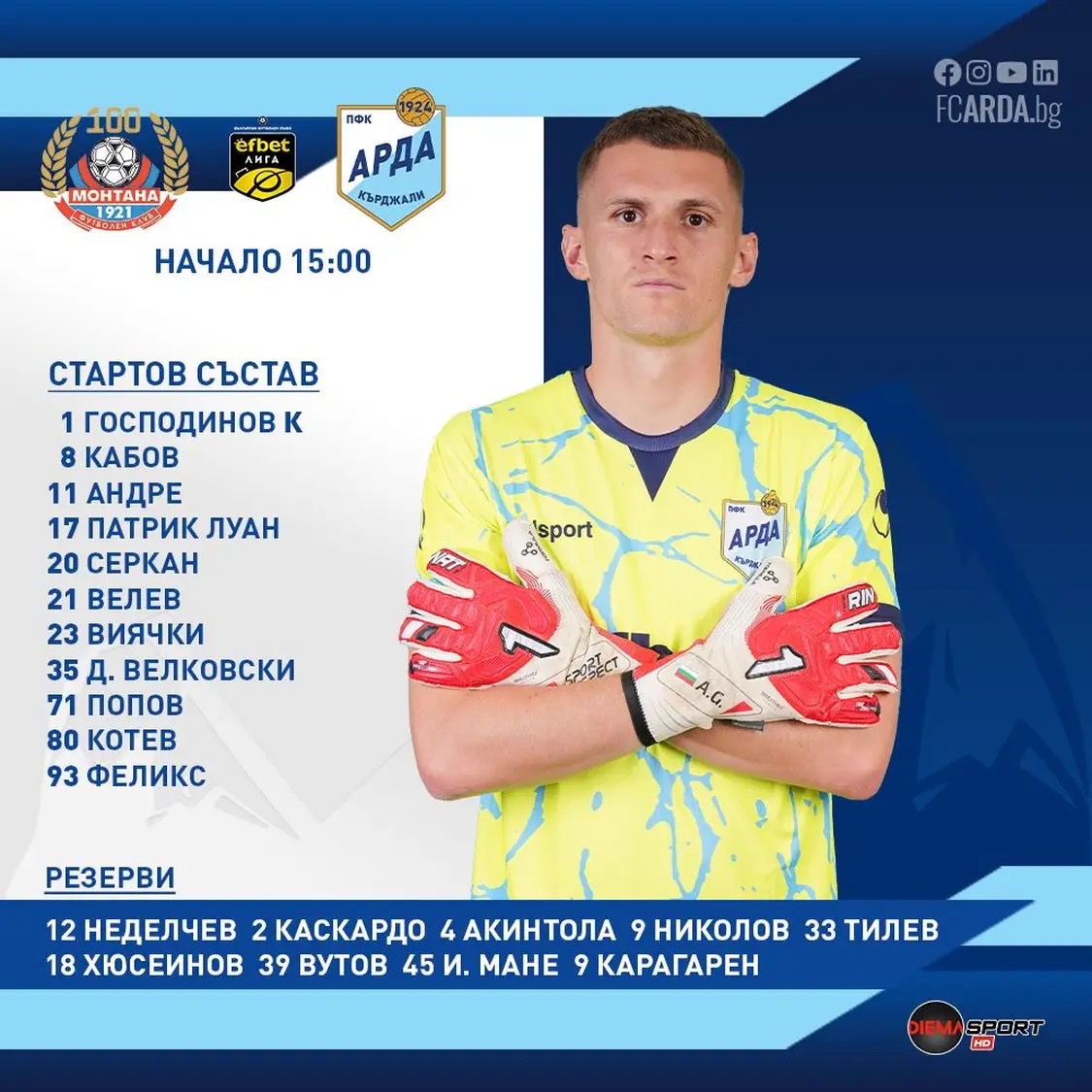 Arda_1924's tweet photo. Starting 11🩵 #SamoARDA https://t.co/xPVPK6SAyK