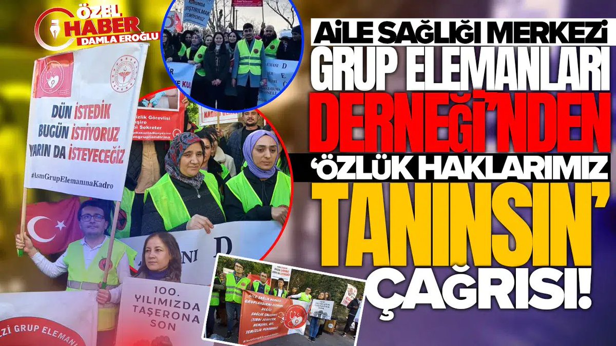 Aile Sağlığı Merkezi Grup Elemanları Derneği'nden 'Özlük haklarımız tanınsın' çağrısı!
Aile sağlığı merkezlerinde görev yapan hemşire, ebe, acil tıp teknisyeni, tıbbi sekreter ve temizlik personelinden oluşan grup elemanları, yıllardır süren güvencesizlik ve düşük ücret