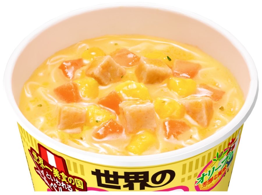 １０月２７日より全国で、チキンのうまみを濃縮したクリーミーなスープに、ニンニクやパプリカなどを加えることで、濃厚かつパンチのある一杯に仕上げた「カップヌードル ペルー式チキンのクリーム煮込み味」が新発売されます✨