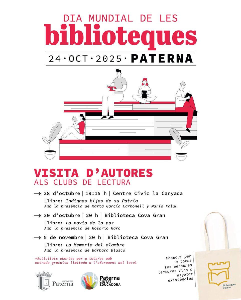 📚 24 DE OCTUBRE - DÍA INTERNACIONAL DE LAS BIBLIOTECAS EN PATERNA 2025

Paterna celebra el Día internacional de las Bibliotecas con actividades para todas las edades 📖