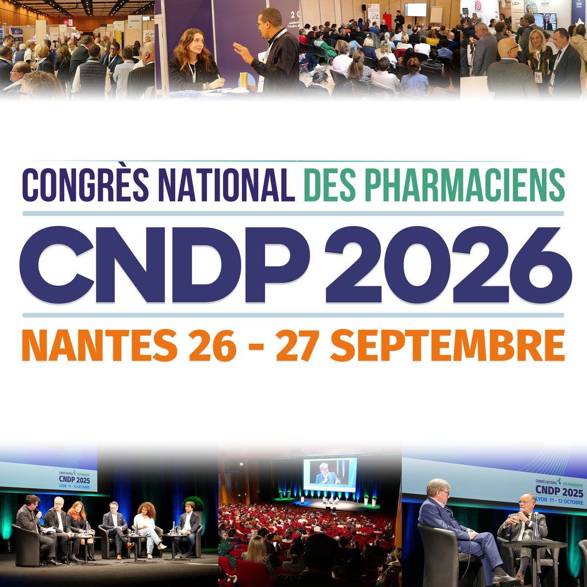 CNDPharmaciens's tweet image. Après le succès de Lyon, cap sur Nantes !
📍 Congrès National des Pharmaciens 2026
🗓️ 26 &amp;amp; 27 septembre
#CNDP2026 #FSPF #Pharmaciens #Pharmacie