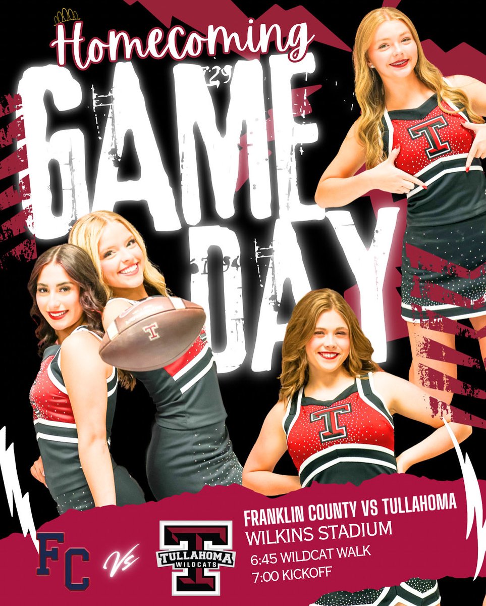 We’re back at Wilkins tonight and ready for some great homecoming festivities and a Wildcat Win! 

Let’s go, CATS!🐾🏈
<a href="/Ttown_FB/">Tullahoma Football🏴‍☠️</a> 
#glittercats #tullahomawildcats #tullahomaornothing