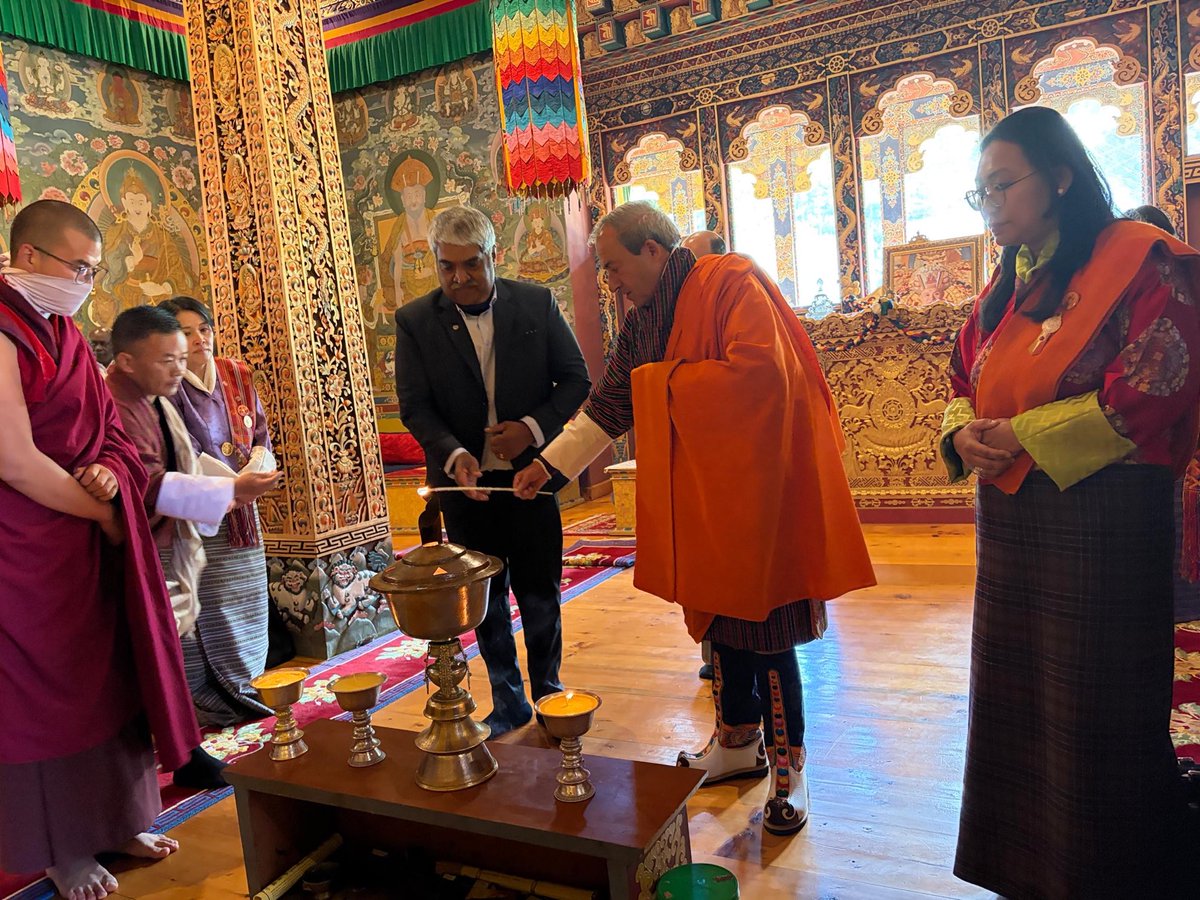 UN Day celebrations in Bhutan and butter lamp lighting ceremony hosted by HE D.N Dhungyel, Minister for Foreign Affairs, HE Yeezang D Thapa MoE HE Sandeep Arya, Ambassador of India to Bhutan #UN <a href="/80/">rabbitee</a> ⁦<a href="/WFP_Bhutan/">WFP Bhutan</a>⁩ ⁦<a href="/Indiainbhutan/">India in Bhutan</a> ⁦<a href="/unbhutan/">UN in Bhutan</a>⁩