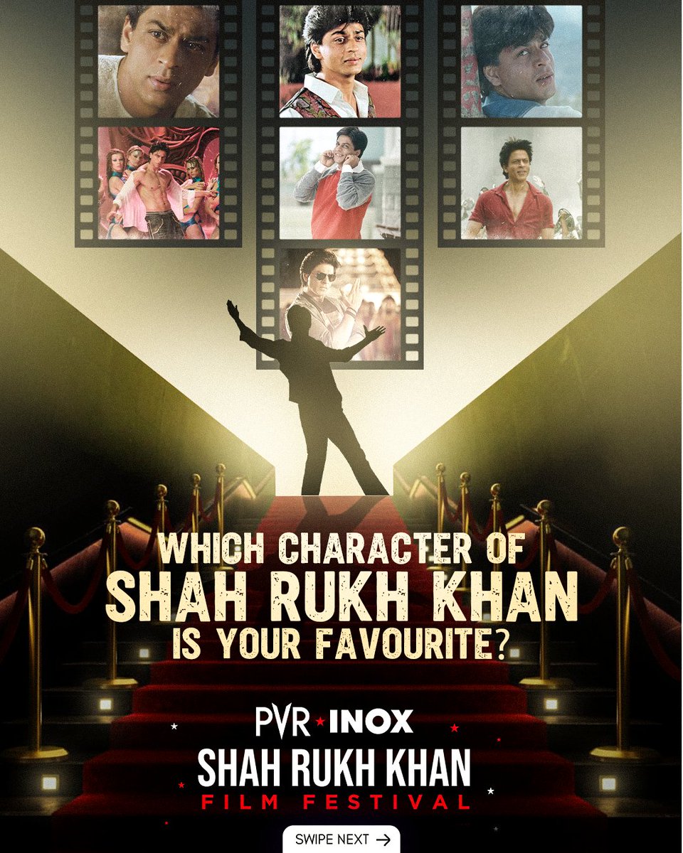 _PVRCinemas's tweet image. The King is back where he belongs — on the BIG screen! 👑 🙌🏻
Relive these timeless classics at the Shah Rukh Khan Film Festival starting Oct 31, only at PVR INOX! 💫
Don’t forget to mention your favourite SRK character in the comments! ❤️
.
.
.
#SRK #ShahRukhKhan…
