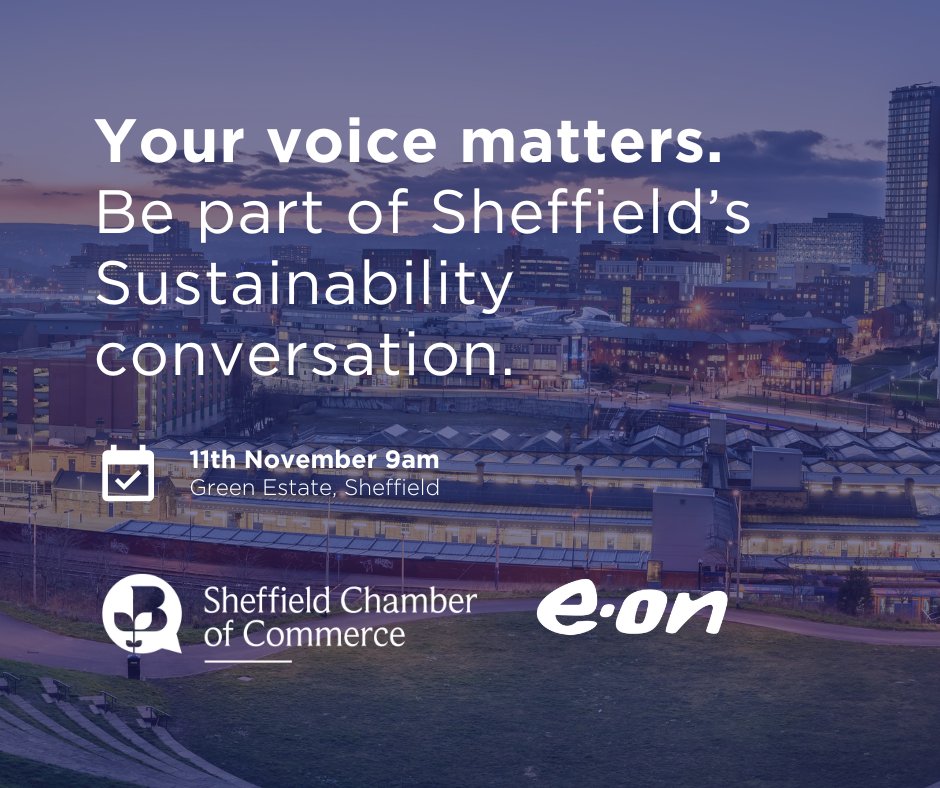 Sheffield Sustainability Business Networking Event <a href="/eonenergyuk/">E.ON Energy UK</a>

✔ Explore challenges &amp;opportunities
✔ Hear from industry experts
✔ Support the regions climate ambitions.
✔ Help shape local action

🗓️ 11th Nov
⏰ 9am
📍<a href="/Green_Estate/">The Green Estate CIC</a>

👉 bit.ly/3W3m2Vc