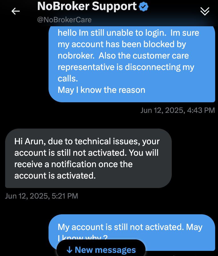 aforarun2001's tweet photo. After successful payment Im blocked forever from their app / website. Customer support says they have technical issue for 4 months that prevents my login. Here is the proof for their scam    @NoBrokerCare @nobrokercom  @AmitKumarA @voxya_ https://t.co/CCJ28hRrIj