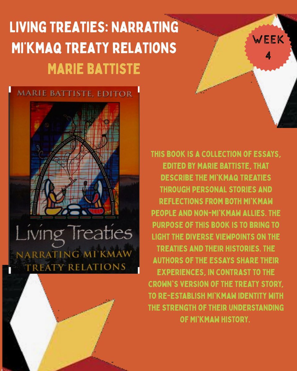 This week's Mi'kmaq History Month Weekly Library Book Pick is Marie Battiste's "Living Treaties: Narrating Mi'kmaq Treaty Relations."
To access the book, visit the Angus L. Macdonald Library website and look it up on Novanet.